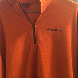  Mens Size Large Eddie Bauer Zip Fleece Pullover 