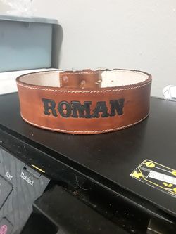 Dog colla XL with dog name 100% leather 2 inches wide