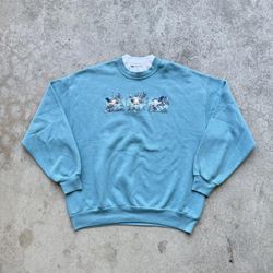 Vintage 90’s Morning Sun Hummingbird Floral Embroidered Crewneck Grandma Sweater 