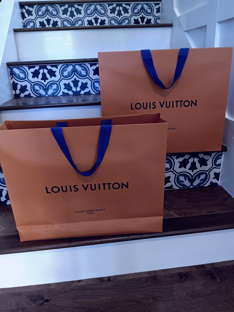 Louis Vuitton Shopping Paper Gift Bag Tote Medium Large Authentic 2ND BAG
