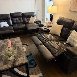 Recliners and tables 