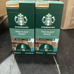 Nespresso starbucks pike place Roast 10 Boxes NEW