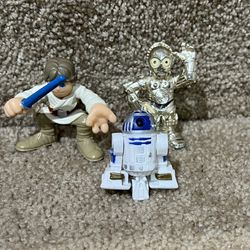 Star Wars Galactic Heroes Playskool lot of 3 C-3PO Luke Skywalker R2D2