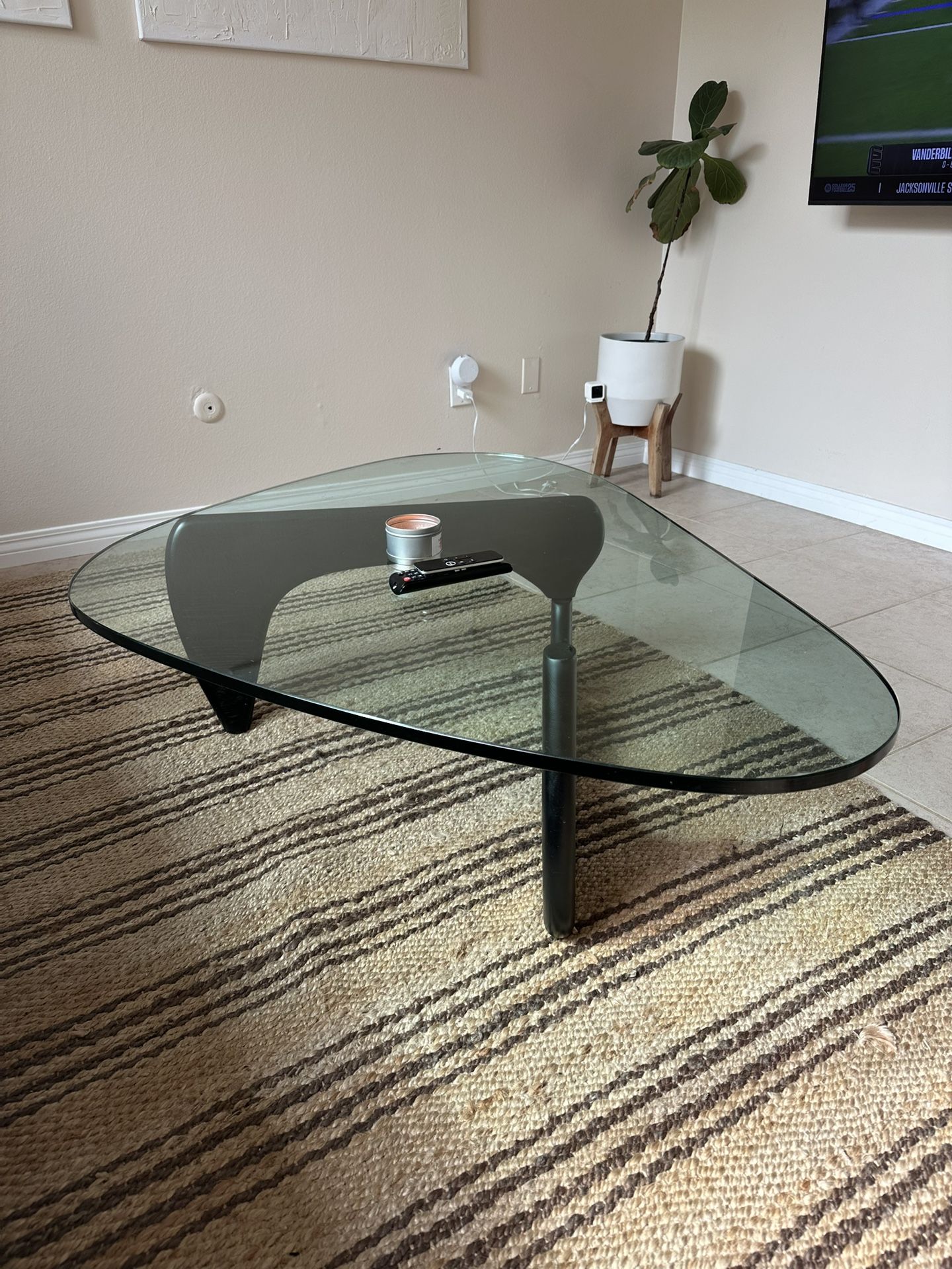 black/glass coffee table