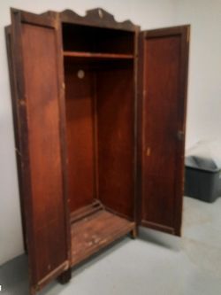 Antique Solid Wood Closet Storage Cabinet 