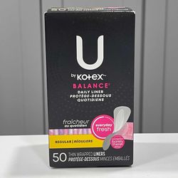 U by Kotex Balance Daily Light Absorbency Regular Panty Liners, 50 count