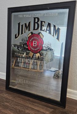 Vintage Jim Beam Kentucky Straight Bourbon Whiskey Mirror $40