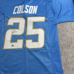 Junior Colson Signed Autograph Custom Jersey - Beckett Coa - LA Chargers