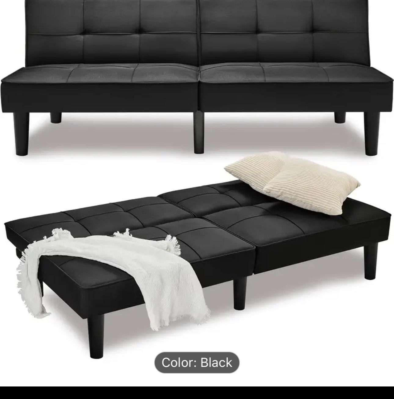 Linen Futon Couch Modern Sofa Bed Folding Reclining Sleeper Sofa Couch for Living Room