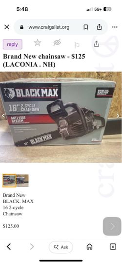 Black Max 16" 2-Cycle Chainsaw