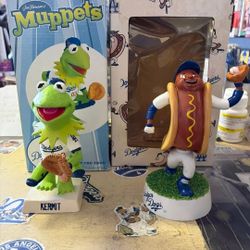 Dodgers Kermit & Dodger Hotdog Bobbles