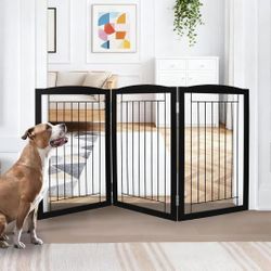 Freestanding Foldable Dog Gate , 3 Panels