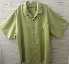 Tommy Bahama Lime Green 100% Silk Camp Shirt Men’s XXL