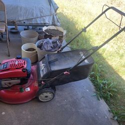 Troy Bilt used gas  lawnmower with grass catcher