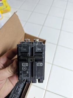 GE 2 Pole 15 Amp Breaker Bolt On