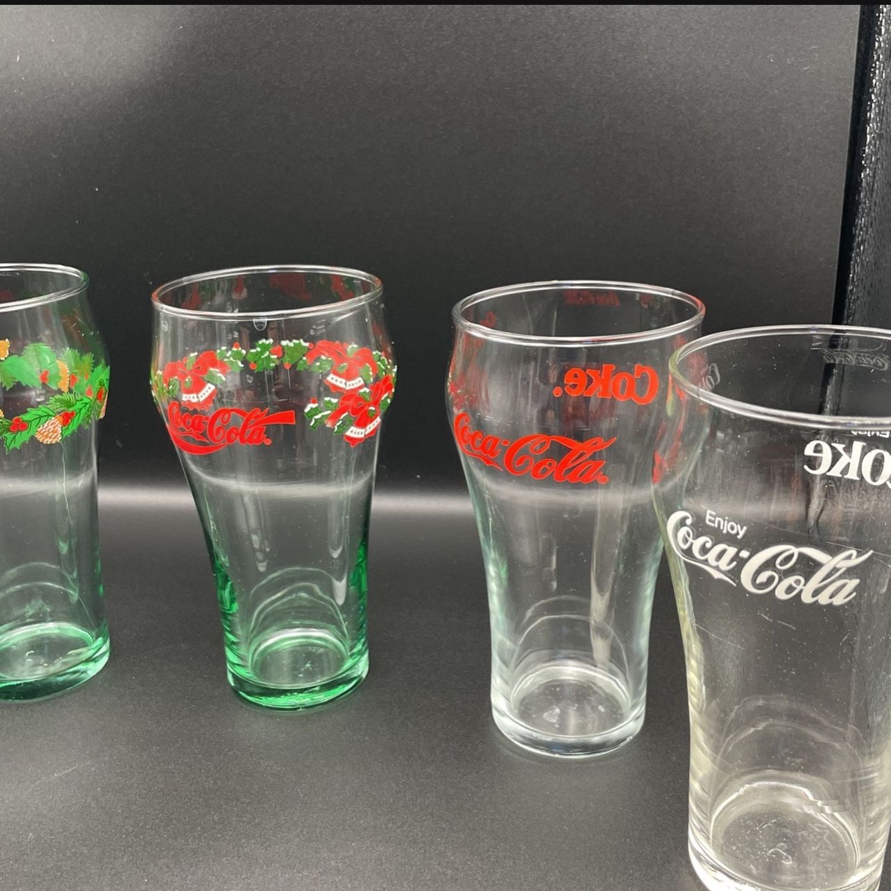 Coke Coca Cola Holiday Pebble Glasses