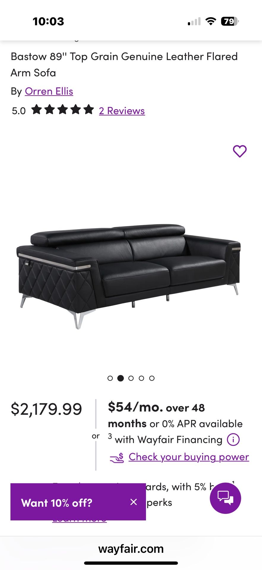 Modern Authentic Leather Sofa With Adjustable Head Tests