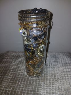 🥇🥈🥉multi metal toned mystery jewelry  jar