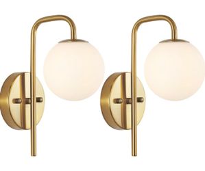BYOLIIMA Modern Gold Globe Wall Sconce Set of 2 - K286