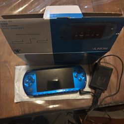 -Mint Conditions Vibrant Blue PSP Slim Filled With Games-