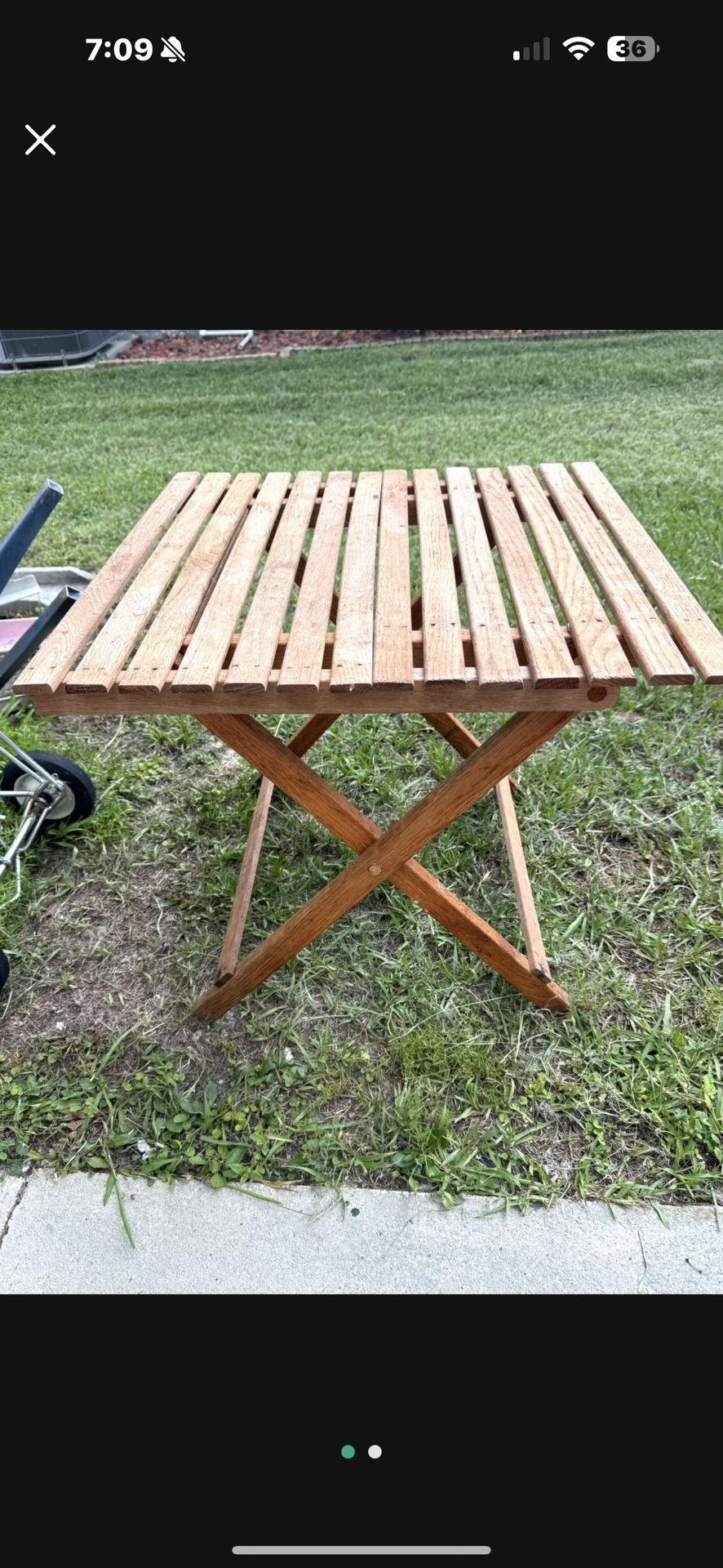 Foldable wood patio side table this is not a full-size 