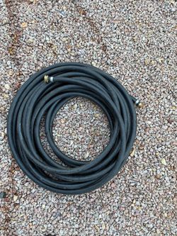 Black Rubber Garden Hose with Brass Fittings 47 feet long