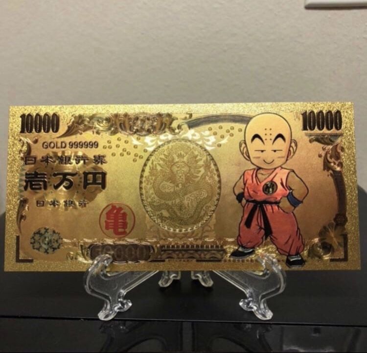 24k Gold Plated Krillin (Dragon Ball Z) Banknote
