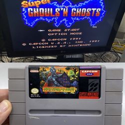 Super Ghouls 'n Ghosts (Super Nintendo, SNES, 1991) Authentic Tested Working