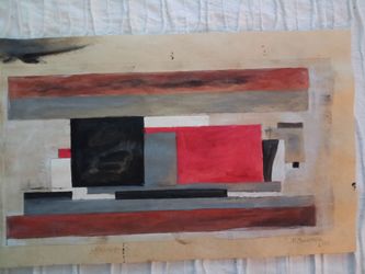 Old Russian drawing painting sketch on paper