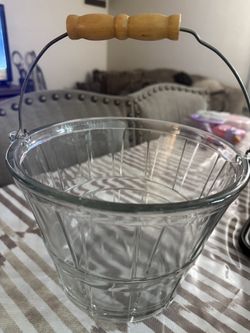 vintage Anchor Hocking glass ice bucket