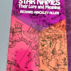 Star Names Their Lore and Meaning soft cover book. By richard Hinckley Allen 