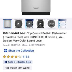 $350 Kitchen aid Dishwasher