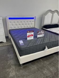 NEW QUEEN BED FRAME WITH MATTRESS