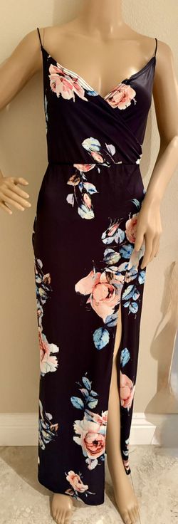 Stretch Floral Print Maxi Dress Size Medium Large 6–8