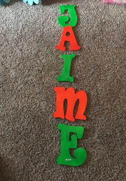 Jaime Orange and green letters