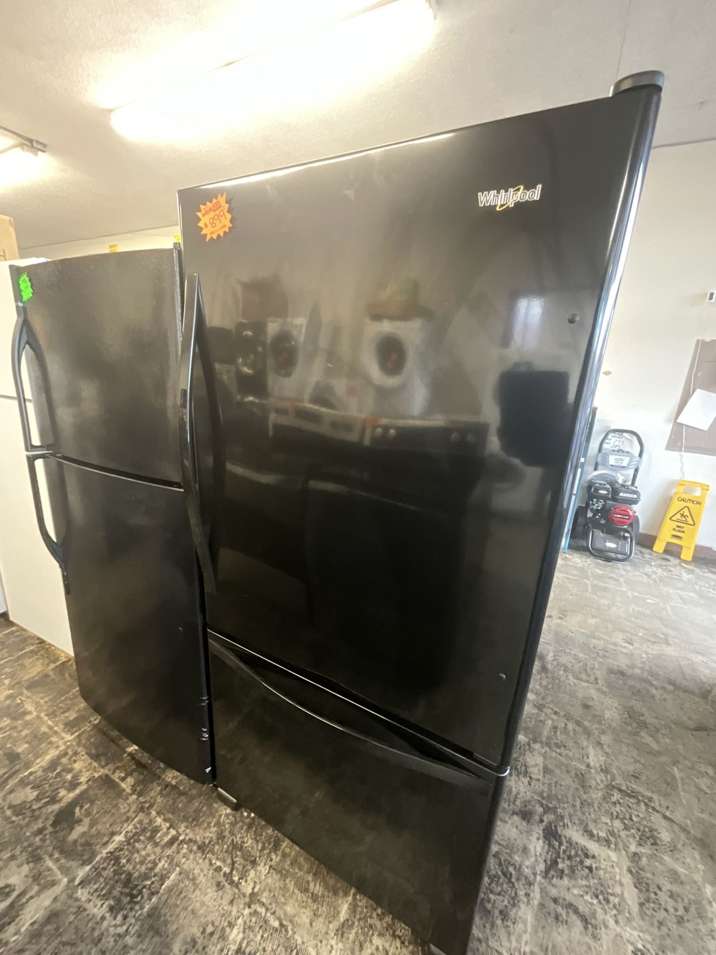 New Black Whirlpool Bottom Freezer Refrigerator