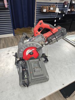 Skilsaw 48v worm drive saw with battery and charger