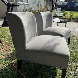 Set of 2 Gray Accent Chairs