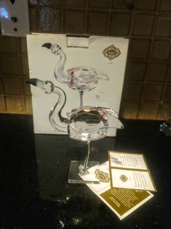 Vintage Crystal Flamingo Sculpture