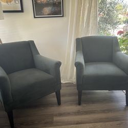 Velvet Green Armchair Set 