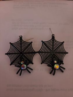 Halloween spider web earrings