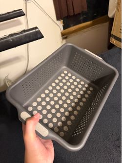 Small Crate With Grips - Light & Dark Gray