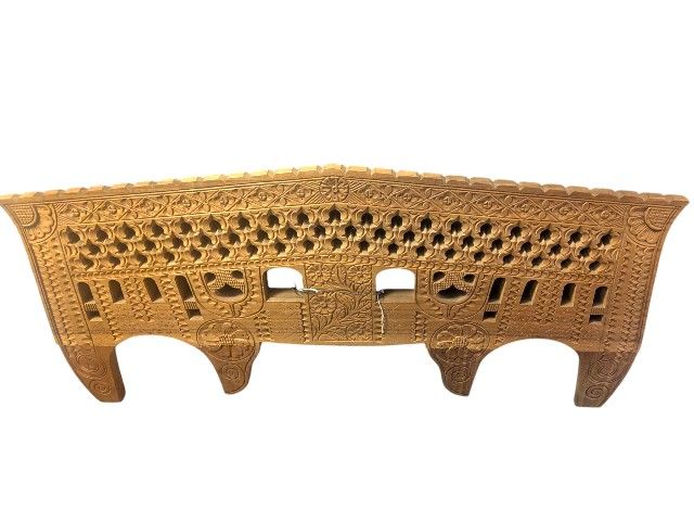 Vintage Carved Wood Oxen Yoke Home Decor