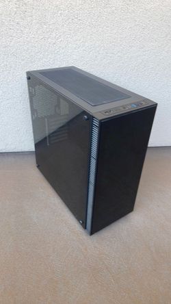 Computer metal case with grass