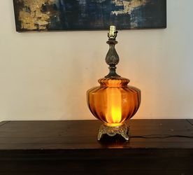 Midcentury Vintage Amber Lamp