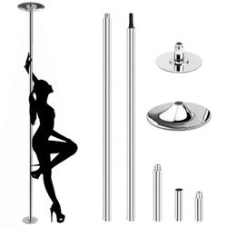 Professional Stripper Pole Spinning Static Dancing Pole Portable Removable 45mm Dance Pole Kit for Exercise Club Party Pub Home w/Tools