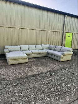 Beige Sectional U Shaped Sofa