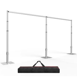 EMART Backdrop Stand Heavy Duty 10ftx20ft, Adjustable Pipe And Drape Photo Background Support Kit, Metal Frame With Flat Base For Wedding Birthday Par