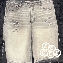 project capri grey and black denim jorts size 32