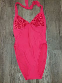 Coral Size 12 Halter Bathing Suit